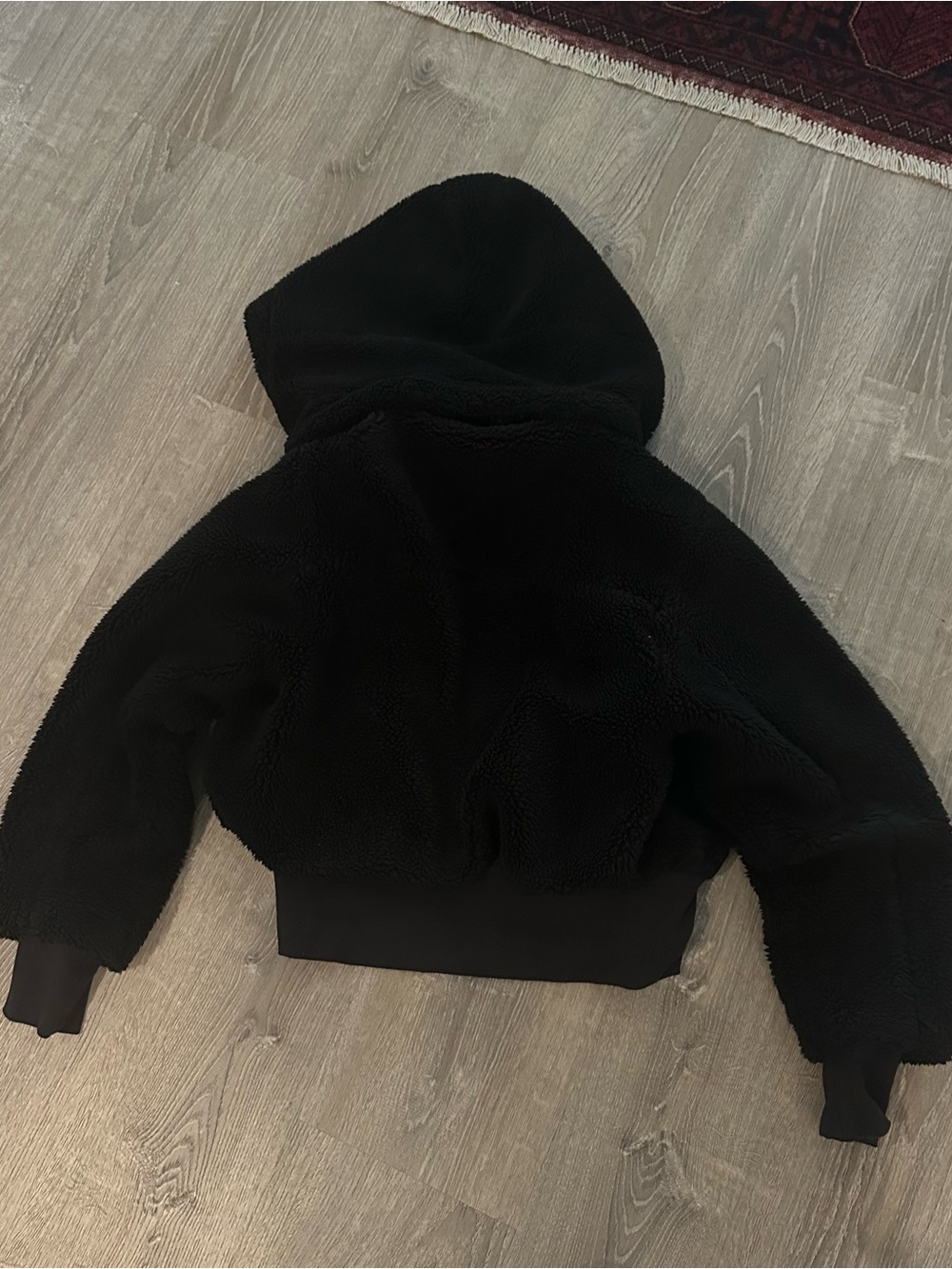 Alo yoga size xsmall black Sherpa hoodie jacket coat - Picture 3 of 4